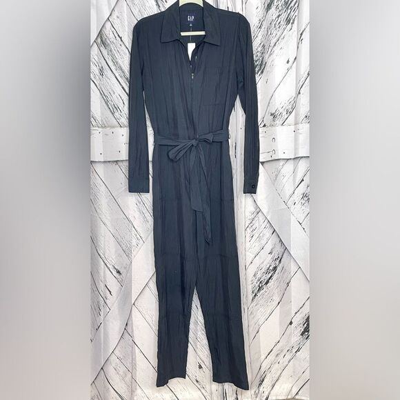 NWT GAP Moonless Night TENCEL™ Lyocell Jumpsuit Gray Size 4 Tall - Picture 5 of 9